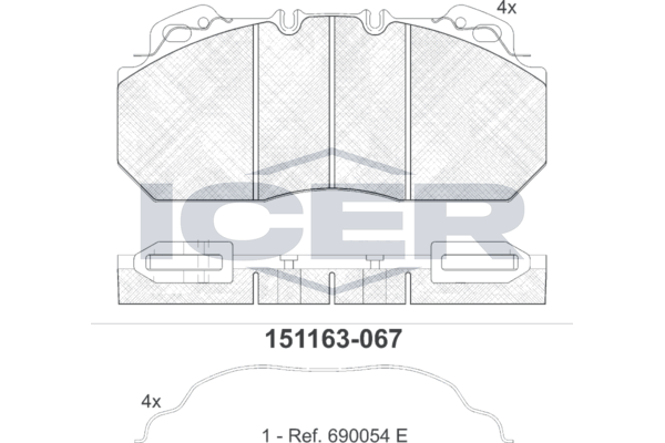 Гальмівні колодки дискові ICER 151163067 - zapix
