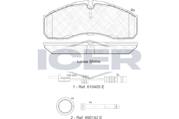 Гальмівні колодки дискові ICER 141499203 - zapix