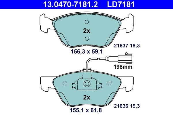 Гальмівні колодки дискові ATE 13047071812 - zapix