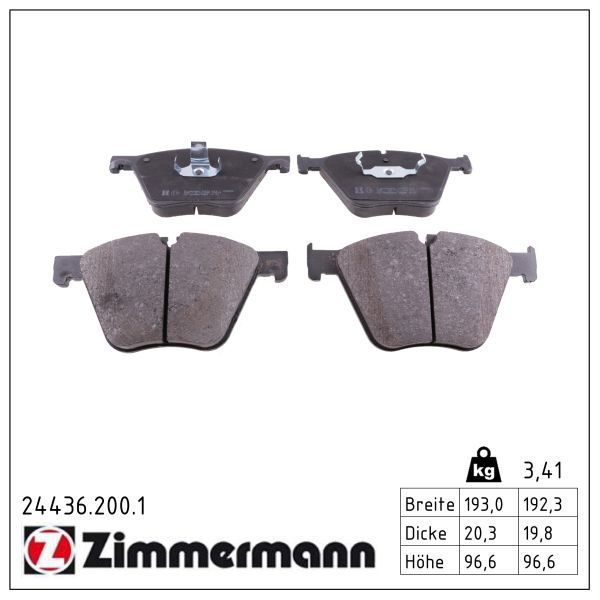 Гальмівні колодки дискові ZIMMERMANN 244362001 - zapix