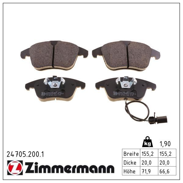 Гальмівні колодки дискові ZIMMERMANN 247052001 - zapix
