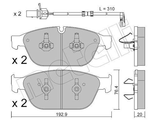 Гальмівні колодки дискові METELLI 2209540K - zapix
