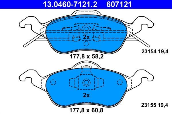 Гальмівні колодки дискові ATE 13046071212 - zapix