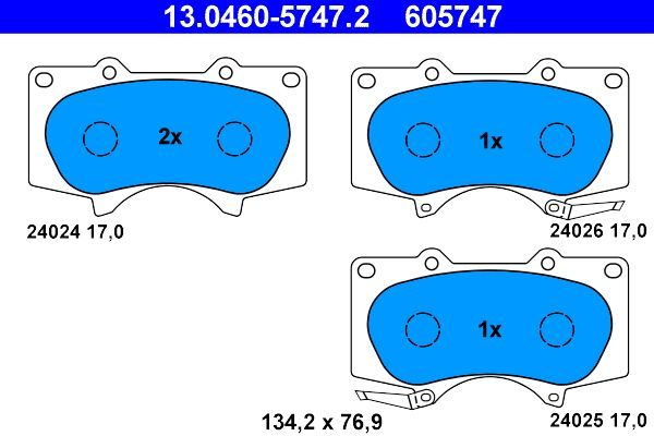 Гальмівні колодки дискові ATE 13046057472 - zapix