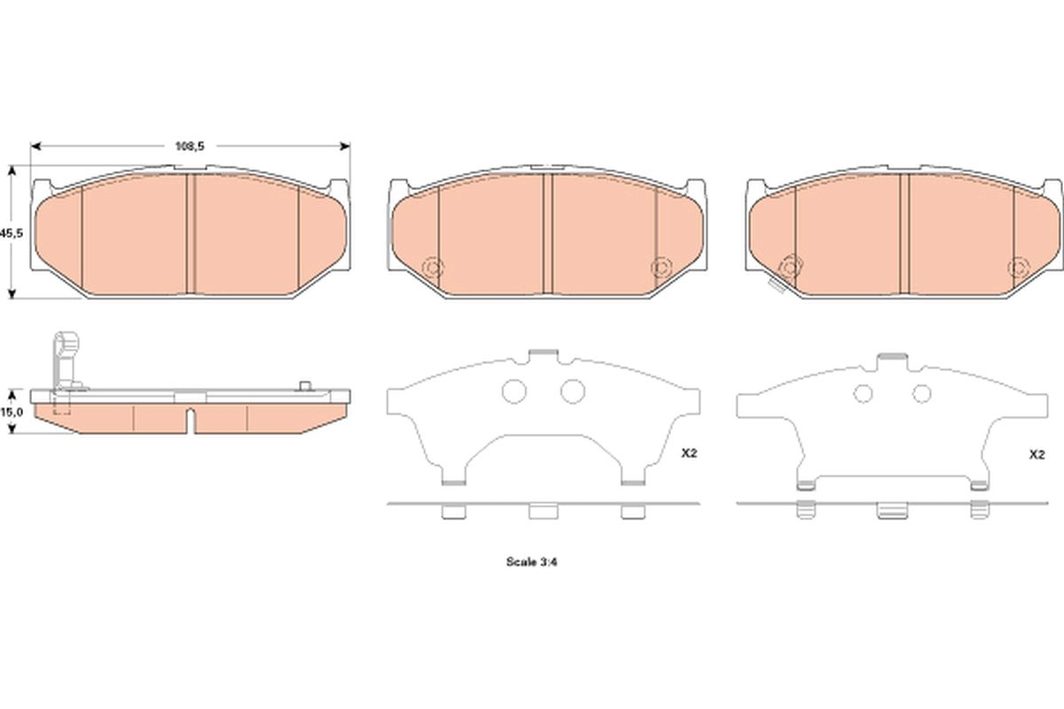 Гальмівні колодки дискові TRW GDB3522 - zapix