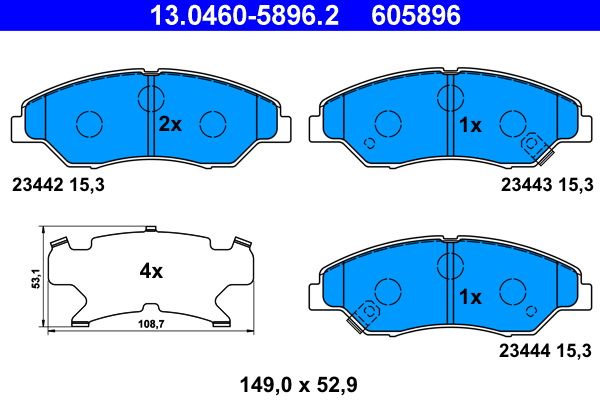 Гальмівні колодки дискові ATE 13046058962 - zapix