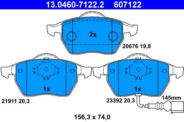 Гальмівні колодки дискові ATE 13046071222 - zapix