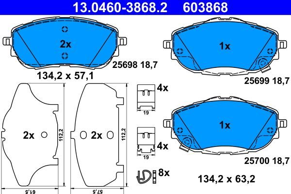 Гальмівні колодки дискові ATE 13046038682 - zapix
