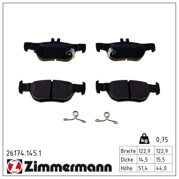 Гальмівні колодки дискові ZIMMERMANN 261741451 - zapix
