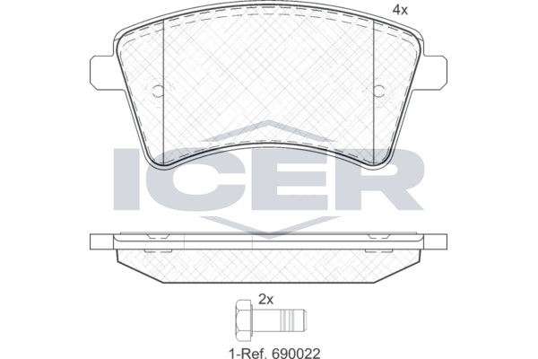 Гальмівні колодки дискові ICER 181854200 - zapix