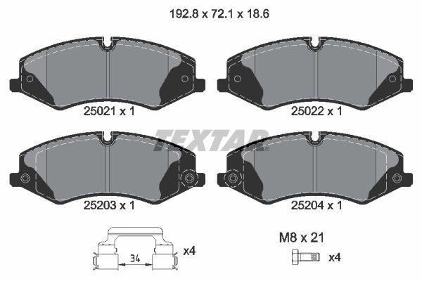 Тормозные колодки дисковые TEXTAR 2502201