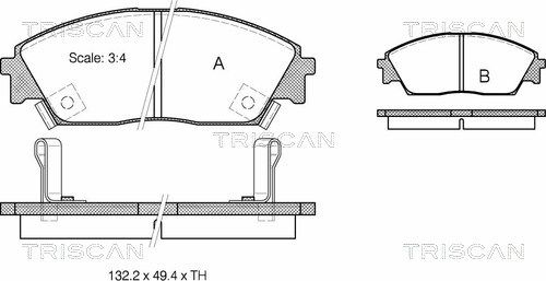 Гальмівні колодки дискові TRISCAN 811040885 - zapix