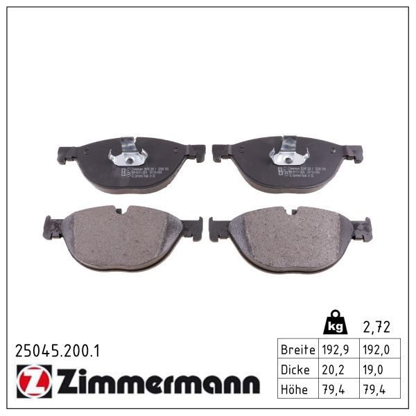 Гальмівні колодки дискові ZIMMERMANN 250452001 - zapix