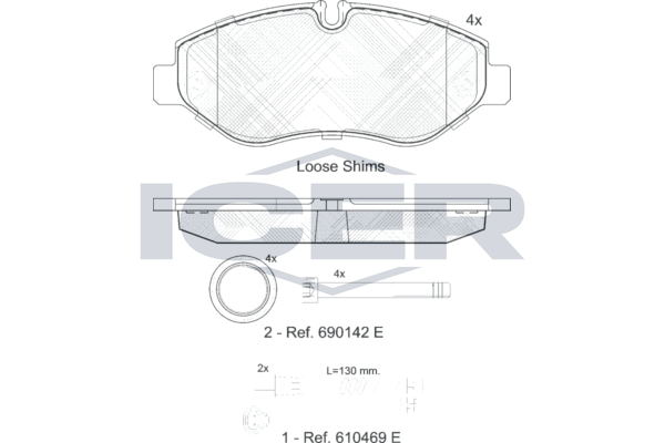Гальмівні колодки дискові ICER 141832203 - zapix