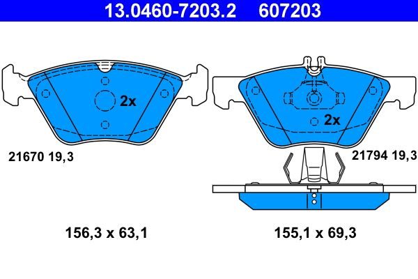 Гальмівні колодки дискові ATE 13046072032 - zapix