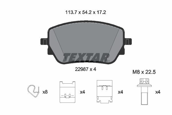Гальмівні колодки дискові TEXTAR 2298701