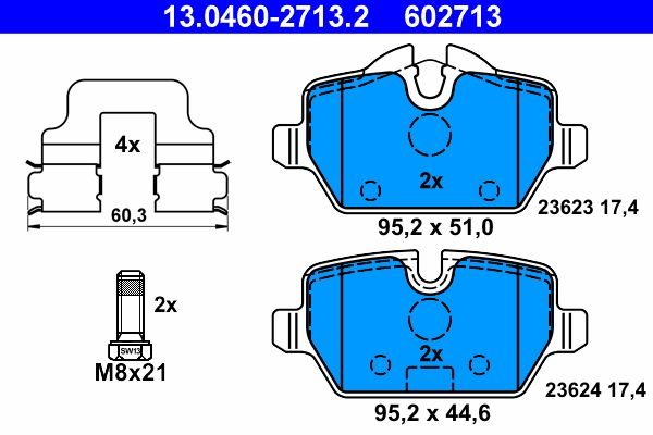 Гальмівні колодки дискові ATE 13046027132 - zapix