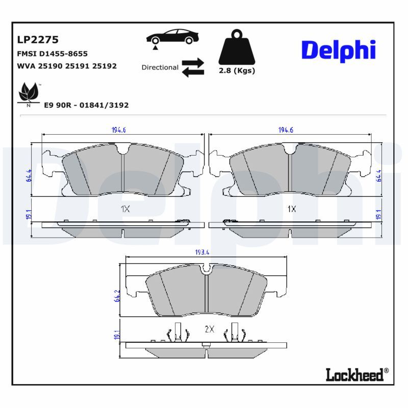 Гальмівні колодки дискові DELPHI LP2275 - zapix