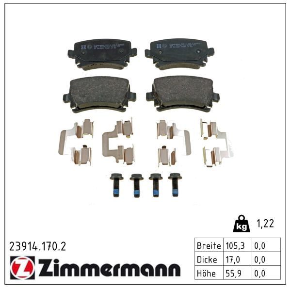 Гальмівні колодки дискові ZIMMERMANN 239141702 - zapix