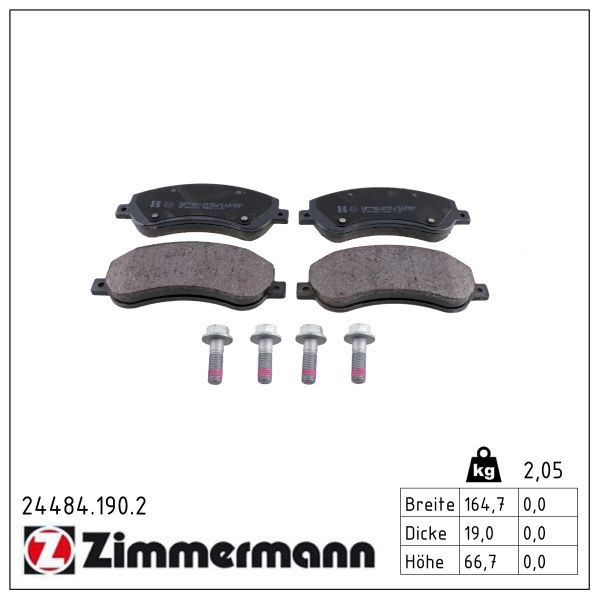 Гальмівні колодки дискові ZIMMERMANN 244841902 - zapix