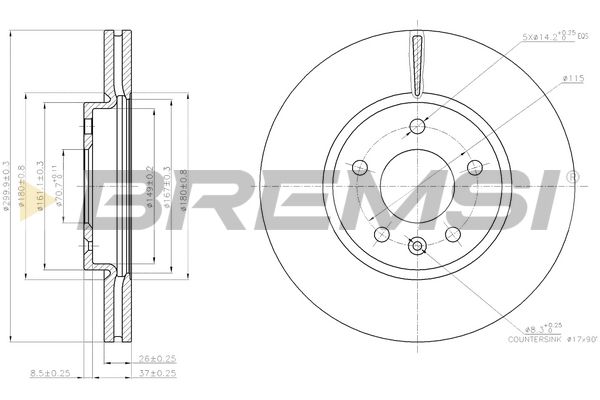 Гальмівний диск BREMSI CD7870V - zapix