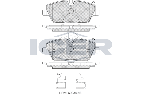 Гальмівні колодки дискові ICER 181662200 - zapix