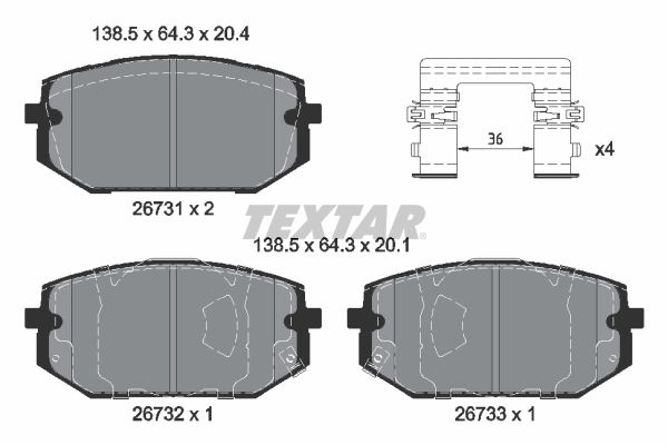 Гальмівні колодки дискові TEXTAR 2673101 - zapix