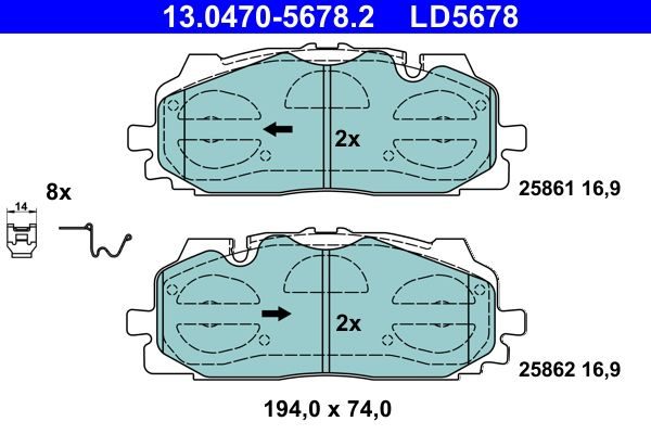 Гальмівні колодки дискові ATE 13047056782 - zapix
