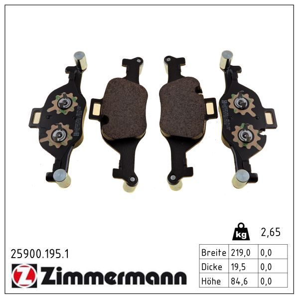 Гальмівні колодки дискові ZIMMERMANN 259001951 - zapix