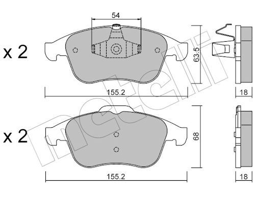Гальмівні колодки дискові METELLI 2208032 - zapix
