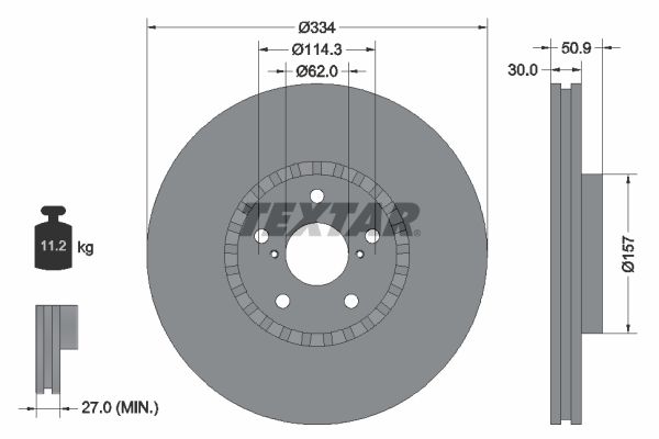 Гальмівний диск TEXTAR 92147903