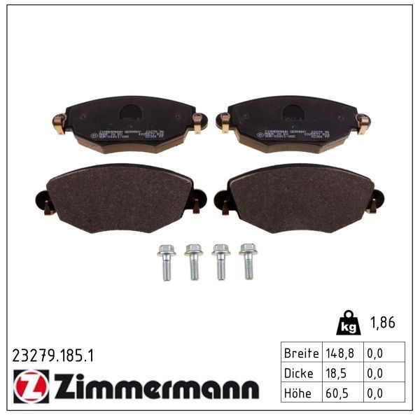 Гальмівні колодки дискові ZIMMERMANN 232791851 - zapix