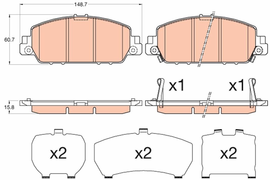Гальмівні колодки дискові TRW GDB3615 - zapix
