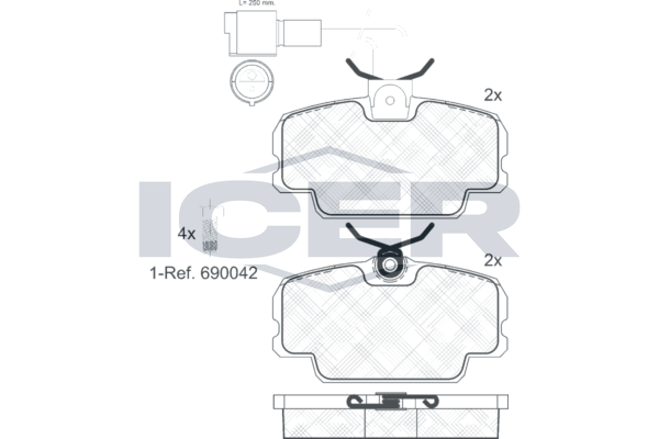 Гальмівні колодки дискові ICER 180419006 - zapix