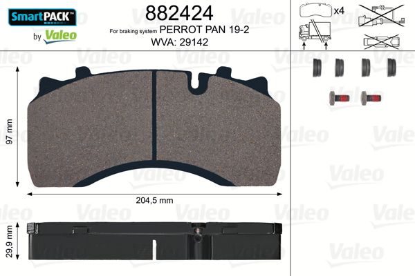 Гальмівні колодки дискові VALEO 882424 - zapix