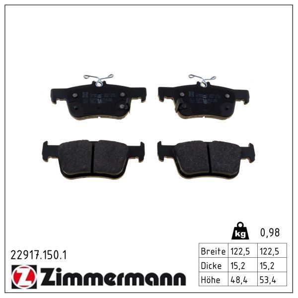 Гальмівні колодки дискові ZIMMERMANN 229171501 - zapix