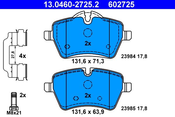 Гальмівні колодки дискові ATE 13046027252 - zapix