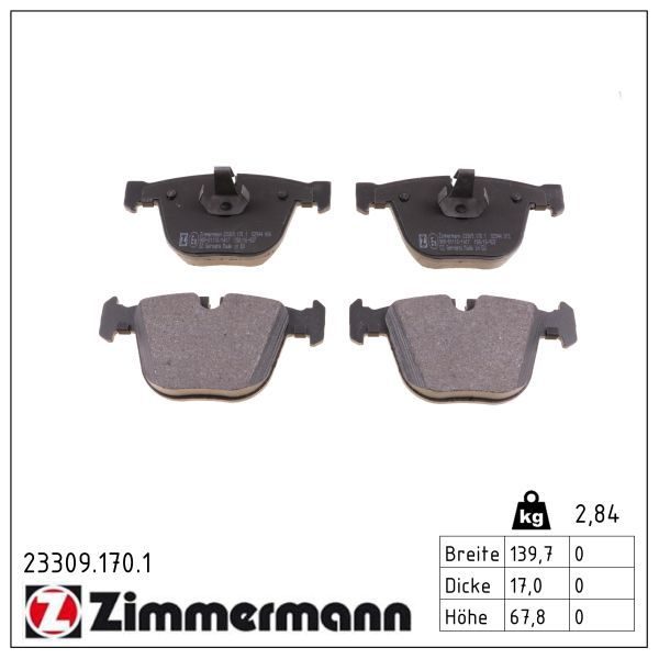 Гальмівні колодки дискові ZIMMERMANN 233091701 - zapix