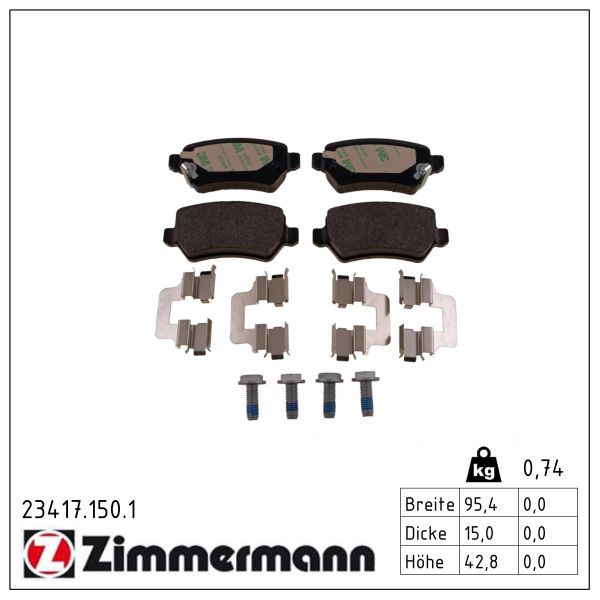 Гальмівні колодки дискові ZIMMERMANN 234171501 - zapix