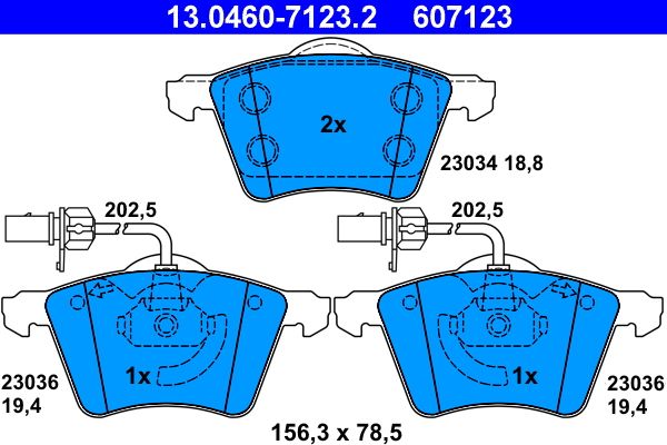 Гальмівні колодки дискові ATE 13046071232 - zapix