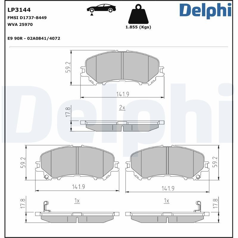 Гальмівні колодки дискові DELPHI LP3144