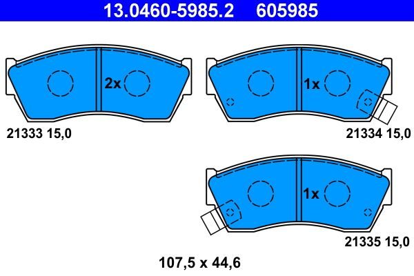 Гальмівні колодки дискові ATE 13046059852 - zapix