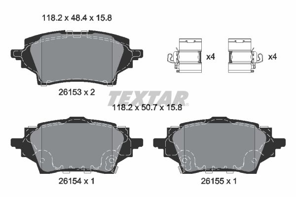 Гальмівні колодки дискові TEXTAR 2615301 - zapix