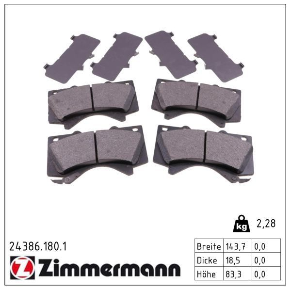 Гальмівні колодки дискові ZIMMERMANN 243861801 - zapix