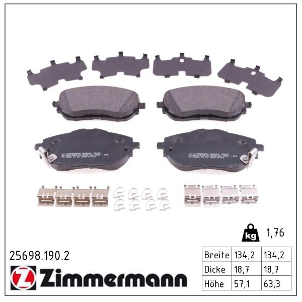 Гальмівні колодки дискові ZIMMERMANN 256981902 - zapix
