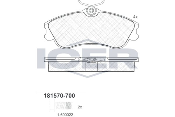 Гальмівні колодки дискові ICER 181570700 - zapix