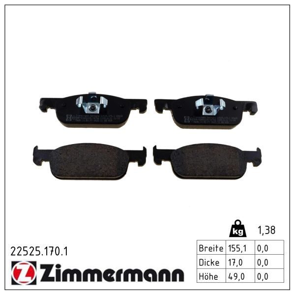 Гальмівні колодки дискові ZIMMERMANN 225251701 - zapix