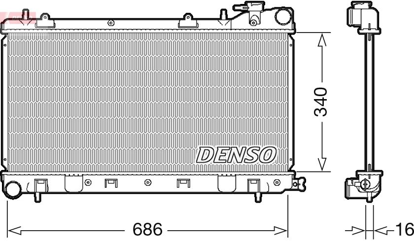 Радіатор охолодження двигуна DENSO DRM36017 - zapix