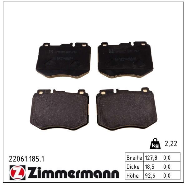 Гальмівні колодки дискові ZIMMERMANN 220611851 - zapix