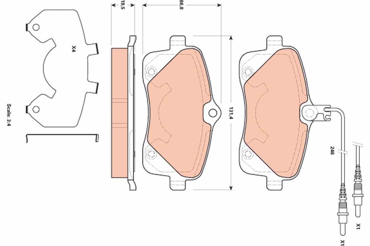 Гальмівні колодки дискові TRW GDB1895 - zapix